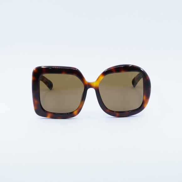 Jacquemus CARRE ROND JAC/10 C2 Sunglasses Havana Geometric Frame, Brown Lenses - Picture 3 of 12
